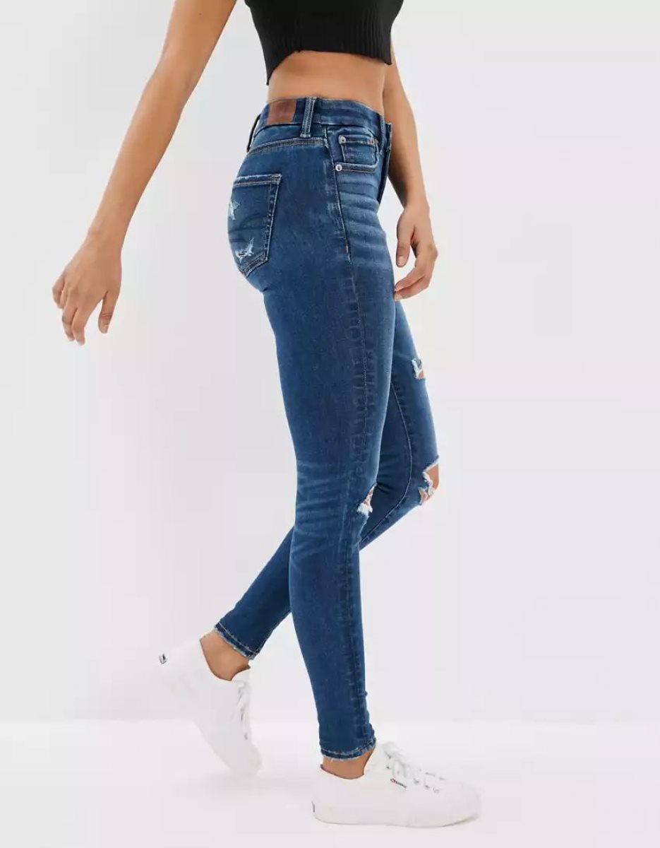 Jean American Eagle AE Lu(x)e Ripped High-Waisted Jegging Multicolore Femme | BAK-74403087